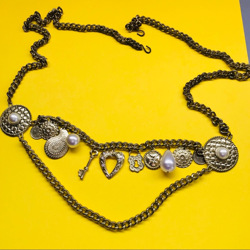 Belly dancer, chain belt with trinkets, vintage
